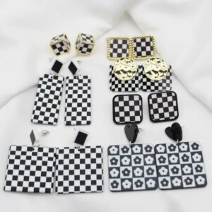 Checkered earrings