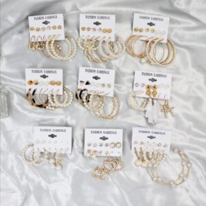 Crystal Gold Earrings Set