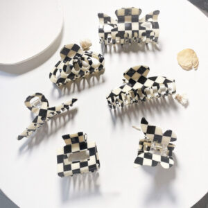 checkered hair clip